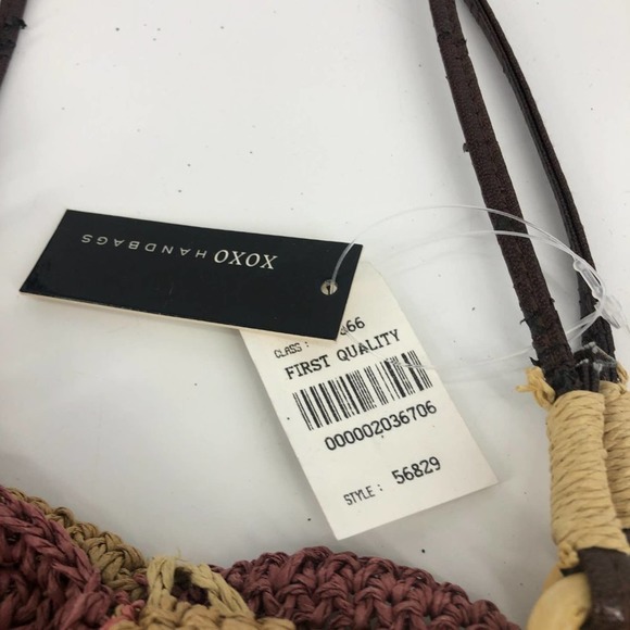 NWT XOXO Granny Square Woven Tote Bag - Picture 4 of 9